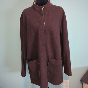 Linden Hill Jacket Womens Large Brown Wool Blend Jacket Coat